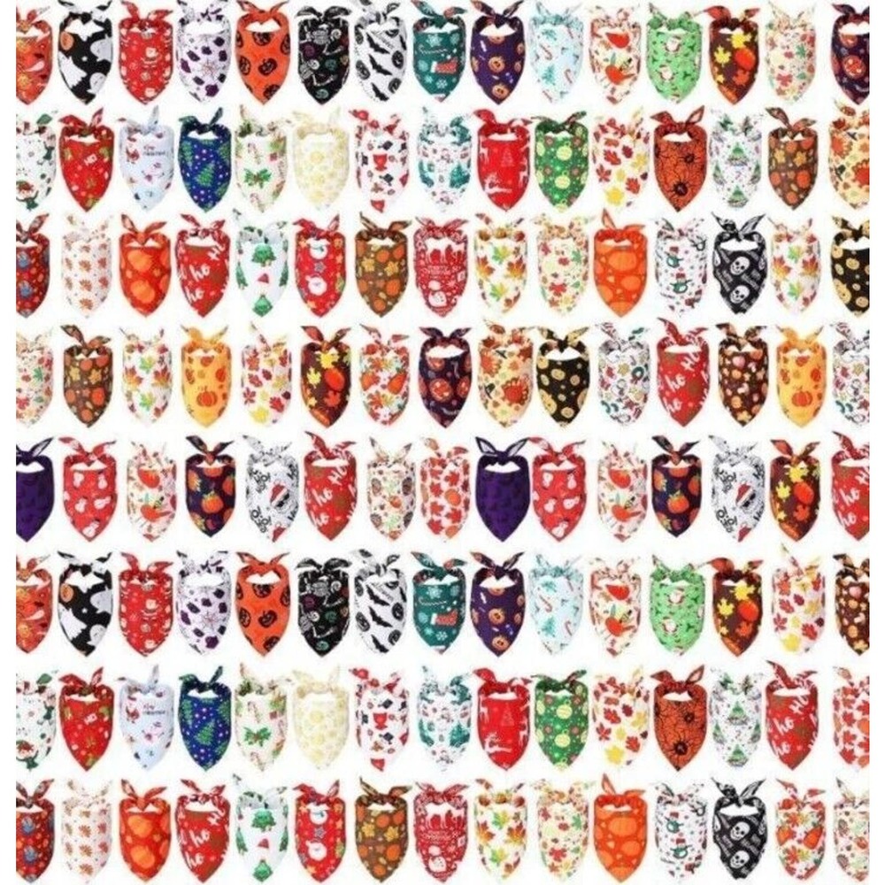 Dog puppy Cat Bandana Scarf Scarves Cute Christmas Halloween Thanksgiving 120 Pc